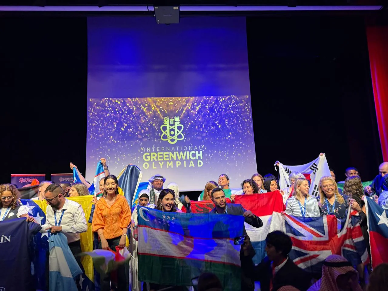 Flags of many nations raised on the IGO stage