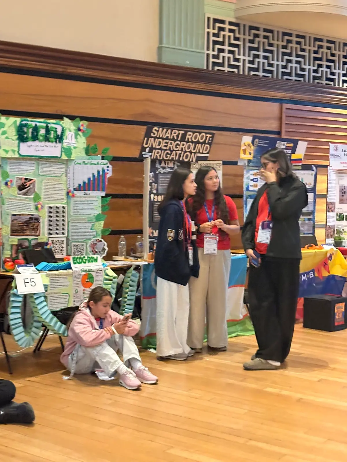 CST students presenting their environmental project booth